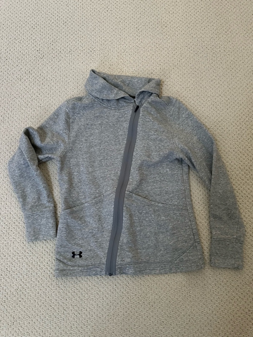 Under Armour Notre Dame Gray Asymmetrical Zip Hoodie